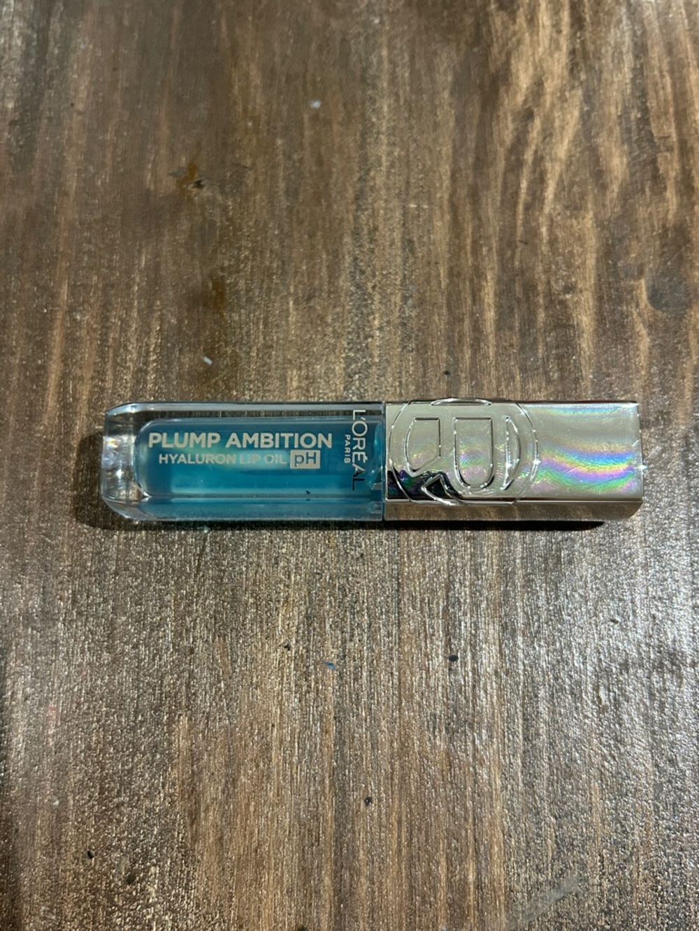 L'Oreal Plump  Ambition Hyaluron Lip Oil - Crystal Ice Holographic Silver Cap